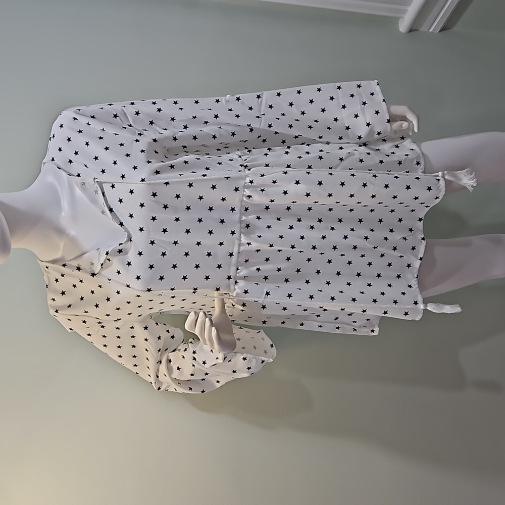White and blue stars flowy shirt - Never Worn